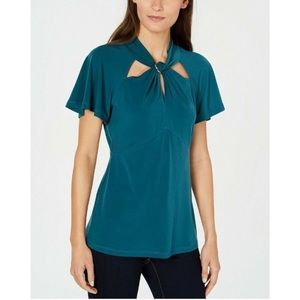 Michael Kors XL Atlantic Green Twist Top NWT AH14